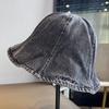 Retro Wash Cowboy Hat for Women Korean Style Fisherman Hat Big Head Circumference Showing Face Small Basin Hat Versatile Bucket Hat