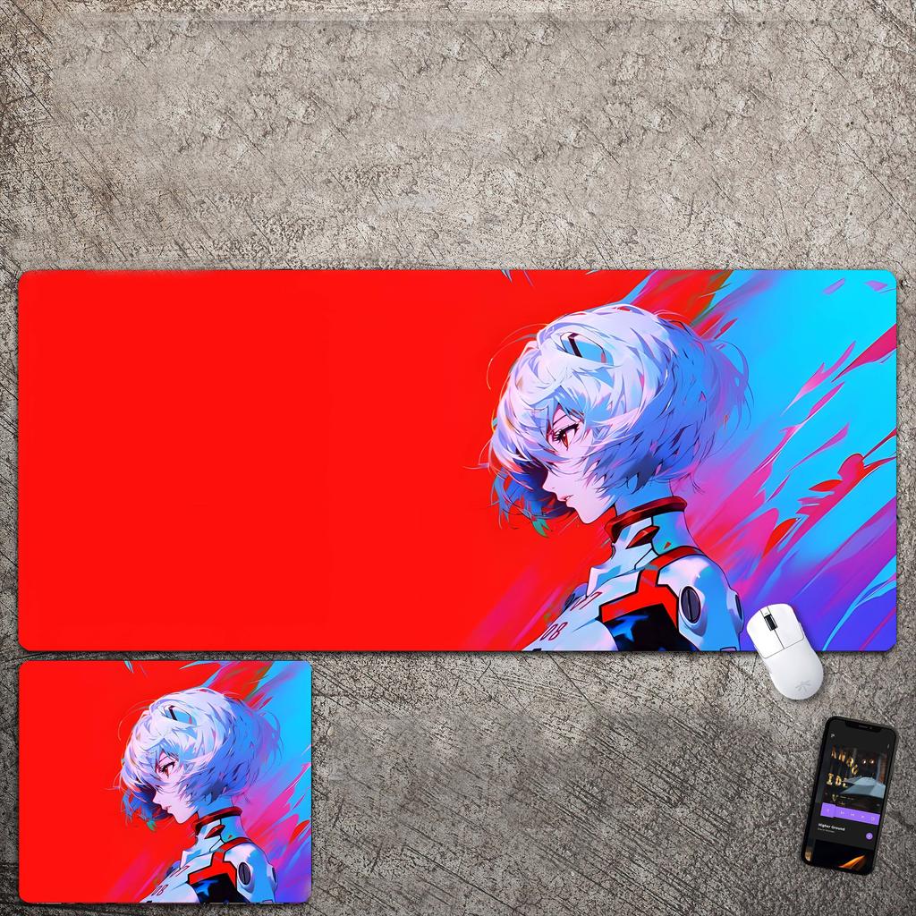 Übergroßes Mauspad mit Anime-Charakter, geeignet für E-Sport, Büro und Schreibtisch.