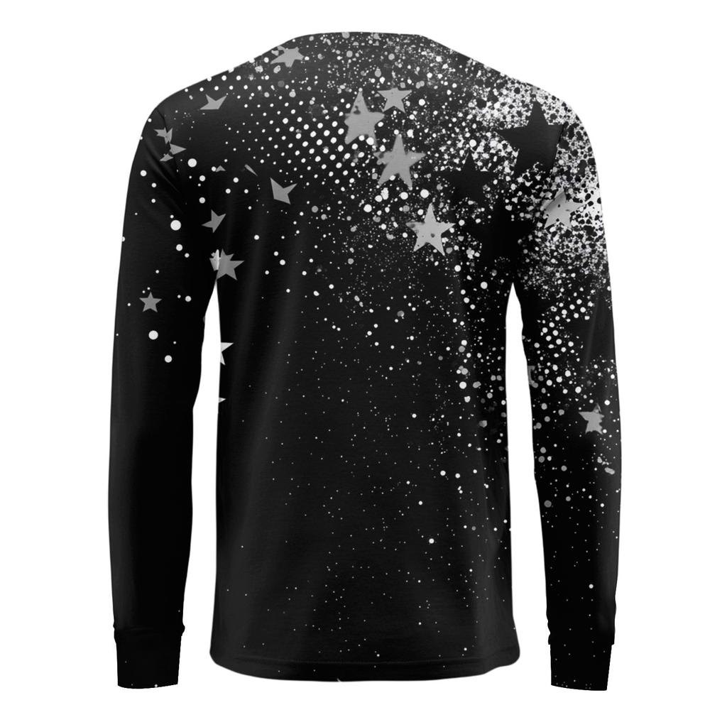 Ανδρικό T-shirt Τοπ με V λαιμόκοψη, casual μόδα, με τύπωμα, μακρυμάνικο