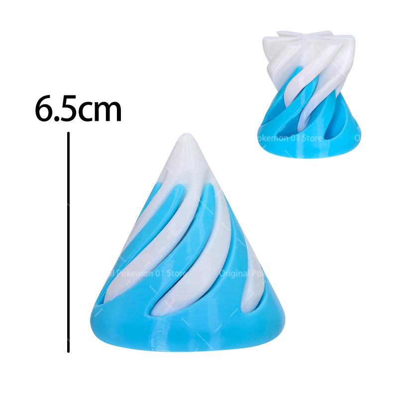 3D Printed Spiral Cone Fidgeting Plaything Impossible Pyramid Passthrough Ghost Sculpture Small Vortex Thread Illusion Relaxation Toy