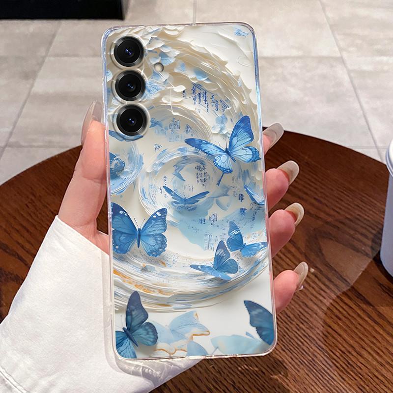 For Samsung Galaxy S25 FE S25 Edge S25 Slim S25+ Cases Clear Soft TPU Back Cover For Samsung S25 Plus Cute Rabbit Cat Phone Case