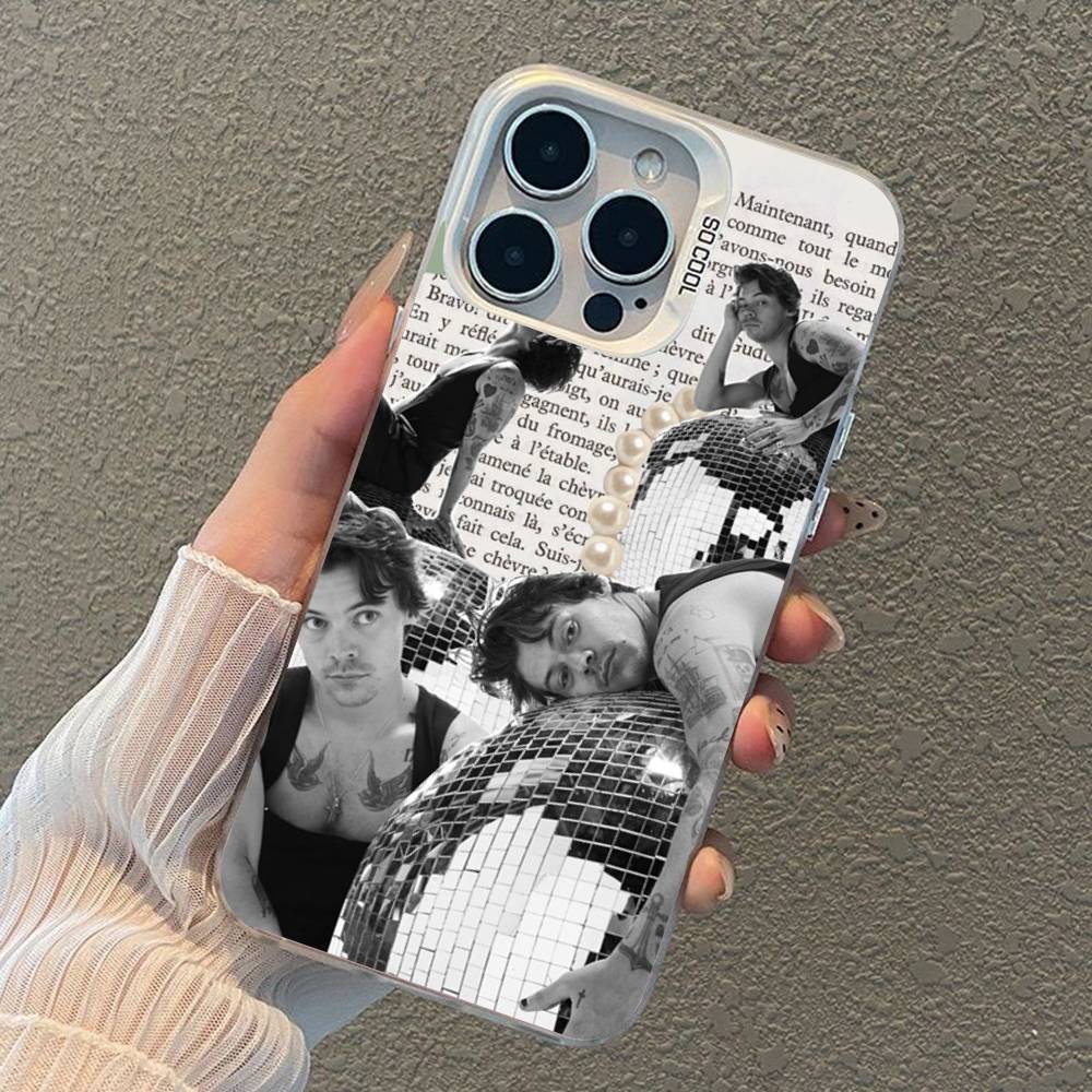 

H-HaRRy Music Styles Cover For iPhone 17Air 16 15 14 13 12 11 Pro Max X XS XR Plus Colorful Silver Phone case iPhone 15 pro
