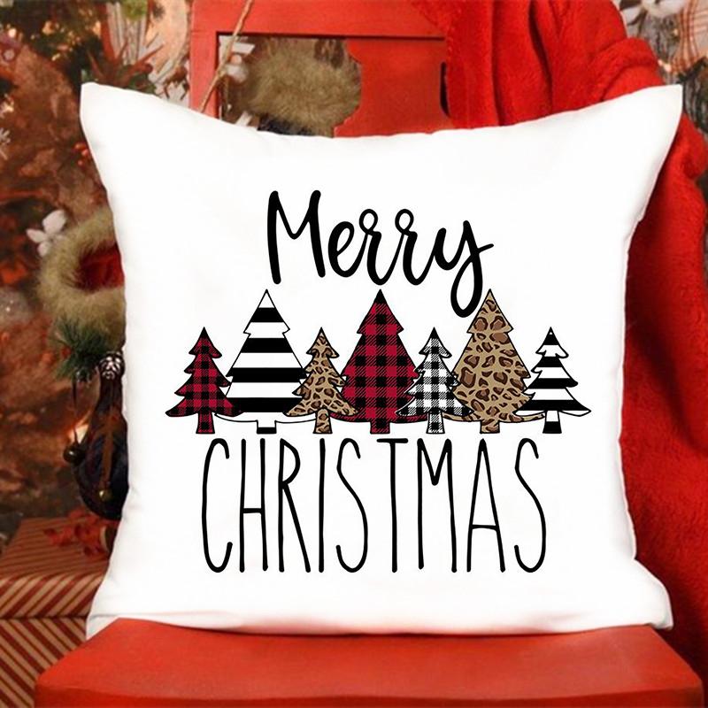 I Love Santa Claus Printed Pillowcase Christmas Sofa Cushion Cover Bed Pillowcase Room Cute Pillowcase Gift