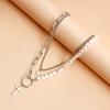 Vintage Pearl Choker Necklace for Women Gothic Layered Splicing Clavicle Chain