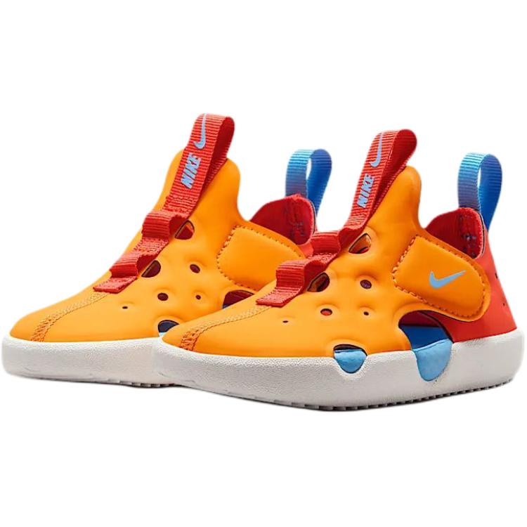 Nike Sunray Protect 4 TD Orange Peel Picante Red Baby Sneakers University-Blue HF6278-800