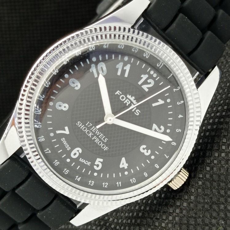 

REFURBISHED FORTIS WINDING SWISS MENS WRIST BLACK WATCH 622c-a416943-2 lot622c-a416943