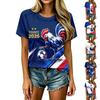 Women's Casual Short Sleeve Crew Neck T-Shirt Football Fan Support Graphic Tee Lightweight Soft Fabric Comfortable Fit