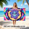 Space Cosmic Theme Soft Beach Towel Personalized Custom Name Text Towel Portable for Beach Pool Travel