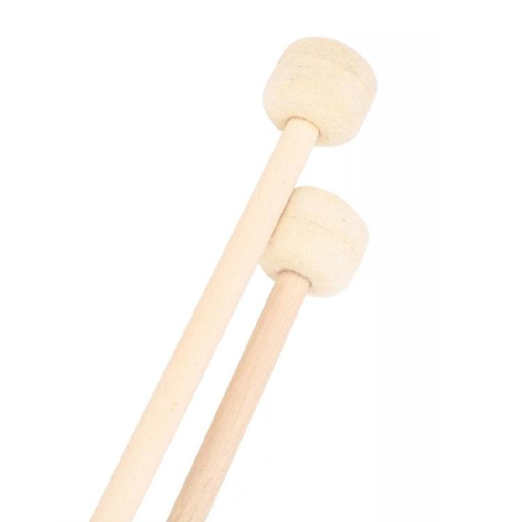 Wood Handle Percussion Drumstick Mallets Marchings Band Felt Head Drumsticks