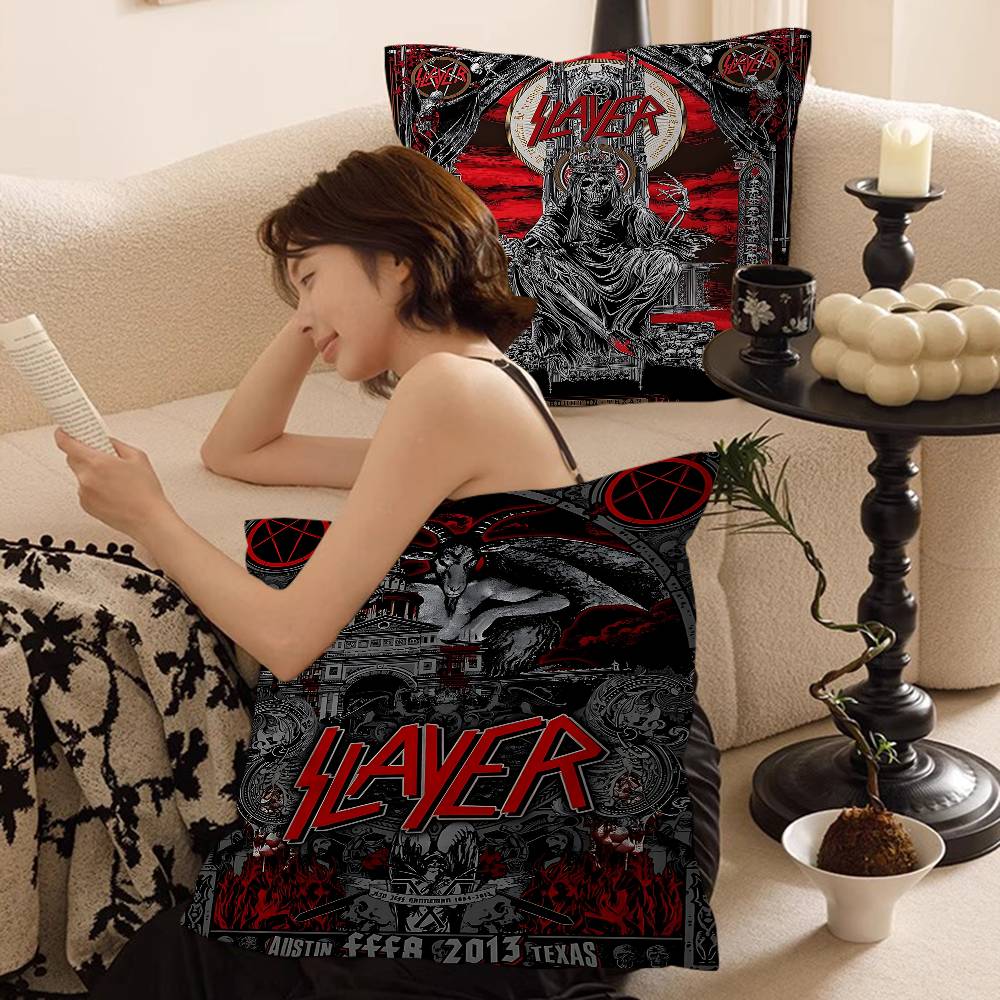 S-Slayer Rock Band Pillow Cover For Bedroom Room And Living Room Sofa Decorative Cushion Cover