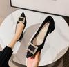 Designer Woman Shoes Crystal Pumps Low Heeled Party Bride Wedding Shoes Female Sequin Loafers Ladies Dress High Heels