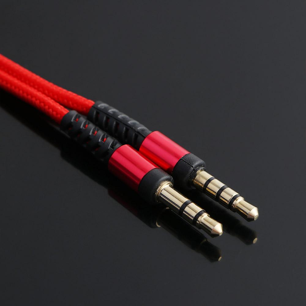 Cord Volume control Speaker Line Nylon Braid Aux Cable Audio Wire Car Aux Cord Audio Cable