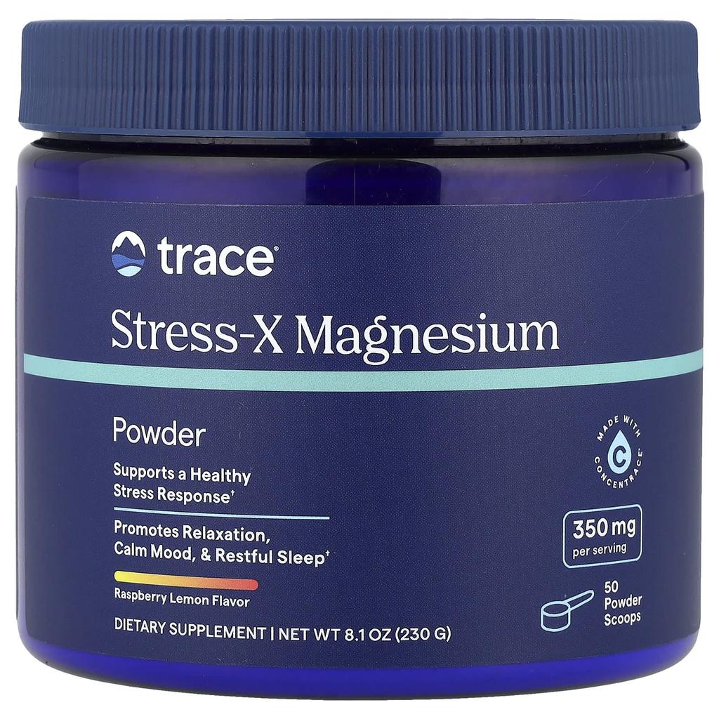 Stress-X Magnesium Powder, Raspberry Lemon Flavor, 230G(8.1Oz)