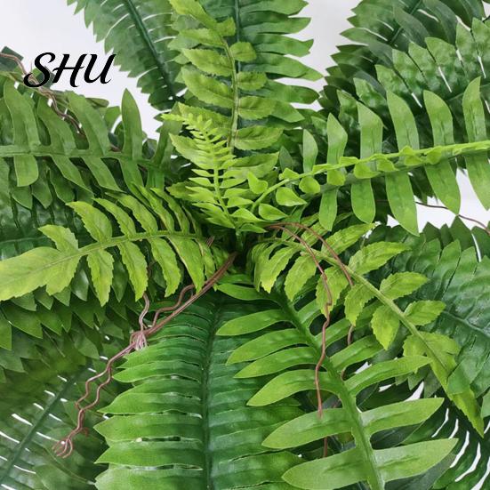 Realistic Artificial Fern UV Resistant Reusable Home Wedding Party Faux Natural-looking Greenery Plants Indoor Outdoor Garden Yard Decoration