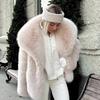 Wind Autumn and Winter Navy Collar Imitation Fur Jacket Women's Padded Plush Imitation Fox Fur Coat Loose Cotton Coat