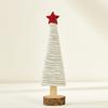 Yousheng Christmas Tabletop Decoration Plush Wool Felt Reindeer Santa Tree Figurine with Wooden Base for Winter Tiered Tray Mantel Decor