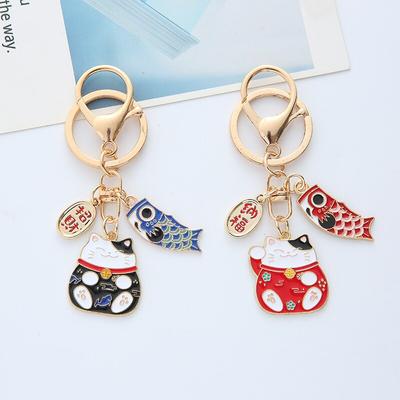 Lucky Cat Fortune Schlüsselanhänger Legierung Kleidung Rucksack Schlüsselanhänger Schlüsselanhänger Charms Paar Geschenke