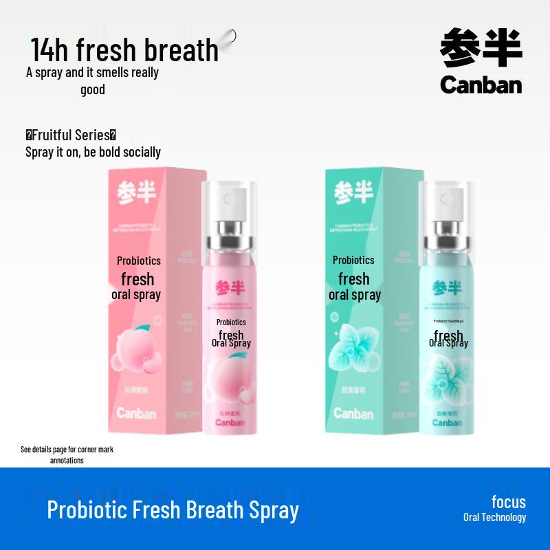 Shen Ban Probiotic Oral Spray - Mint & Peach Duo Pack