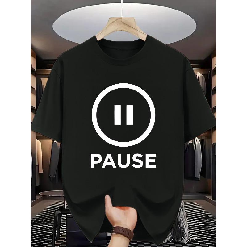 

PAUSE Patterned Short-Sleeve T-Shirt, Featuring a Easy And Stylish Design, Suitable for Everyday Wear And Sports Occasions 4XL чорний