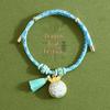 Handmade Five-Color Rope Bracelet with Zongzi Pendant - Adjustable Red Rope for Children