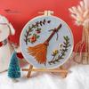 Halloween Embroidery Kit DIY Cross Stitch Kit with Embroidery Hoop Hand Embroidery Starter Handmade Gnome Crafts for Beginners Adults