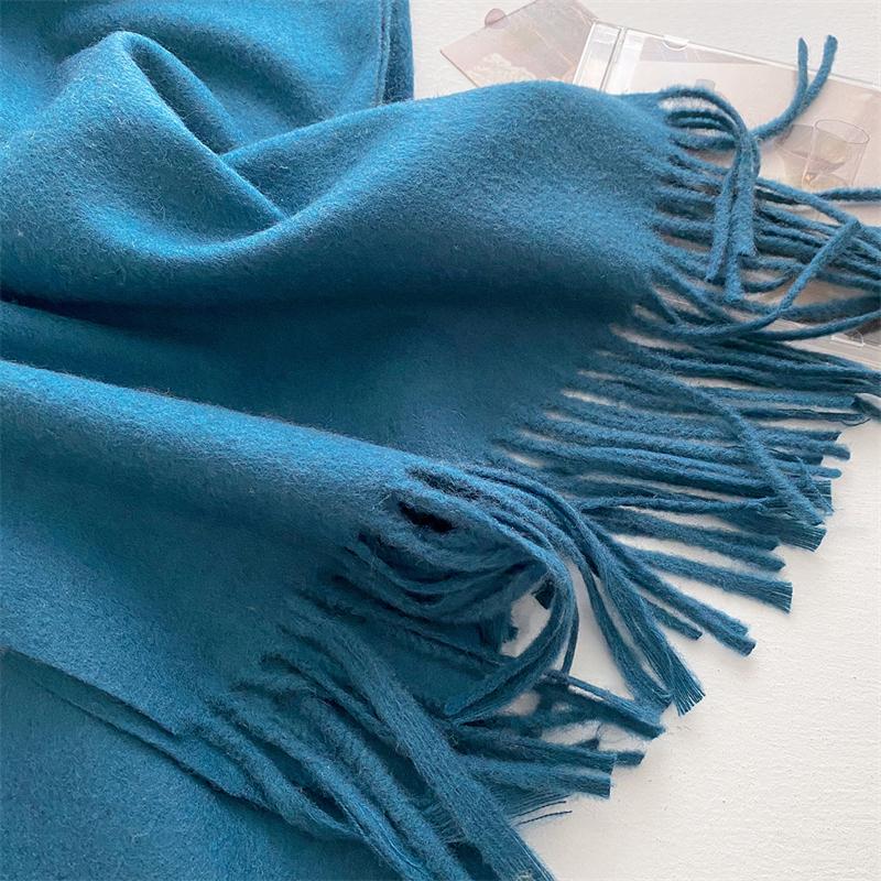 2025 Winter Wollschal für Damen Langer Warmer Kaschmirschal Hijab Einfaches Damen Schal Wickeltuch Weibliches Pashmina Bandana Kopftücher Neu