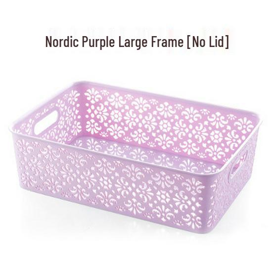 Hollow Desktop Underwear Storage Box with Lid - Plastic Drawer Organizer for Bras & Underwear