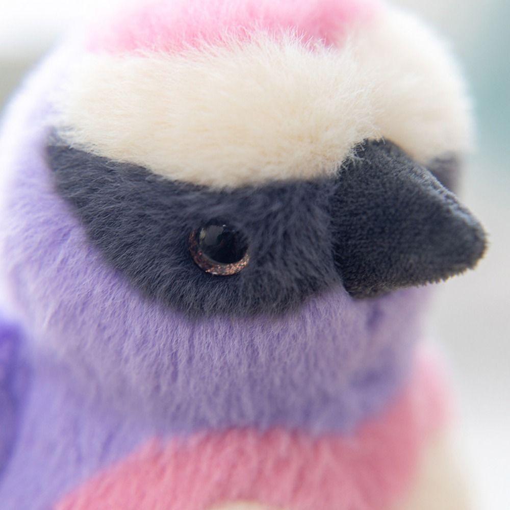 Simulation Bird Doll Pendant Cute Animal Furry Birds Keyrings Bird Plush Keychain  Bag Pendant