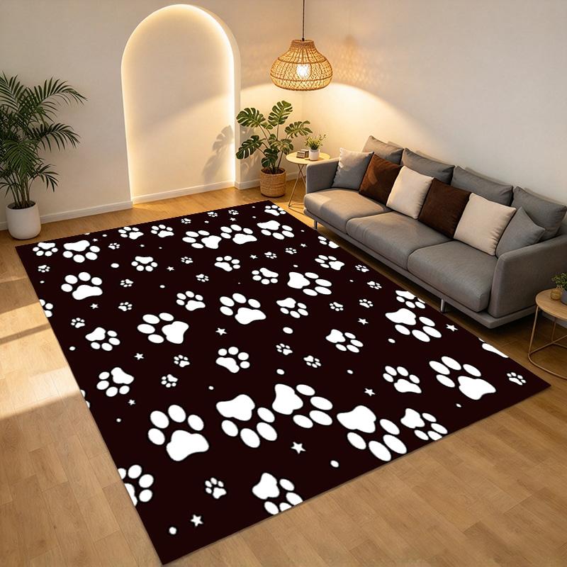 Paw Prints Living Room Nonslip Area Rug Soft Carpet For Bedroom Game Playroom Sofa Office Home Decor Doormat Christmas Gift C930731