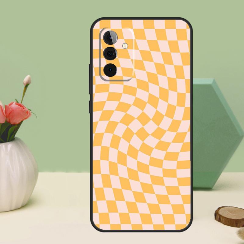 Check Orange Green Moss Twist For Samsung Galaxy A26 A54 A34 A14 A52 A32 A12 A13 A33 A53 A15 A16 A36 A56 A06 A35 A55 Case