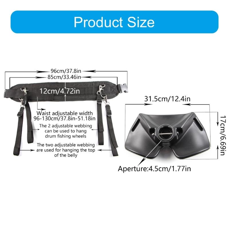 Comfortable Fishing Fighting Waist Belt Adjustable Fishing Belt Rod Holder Waist Belt for Saltwater/Freshwater Fishing