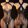 Adult Hollow Lingerie Set Women's Erotic Fishnet Bodystocking Crotchless Temptation Bodysuit Porn Breastless Hot Mesh Underwear
