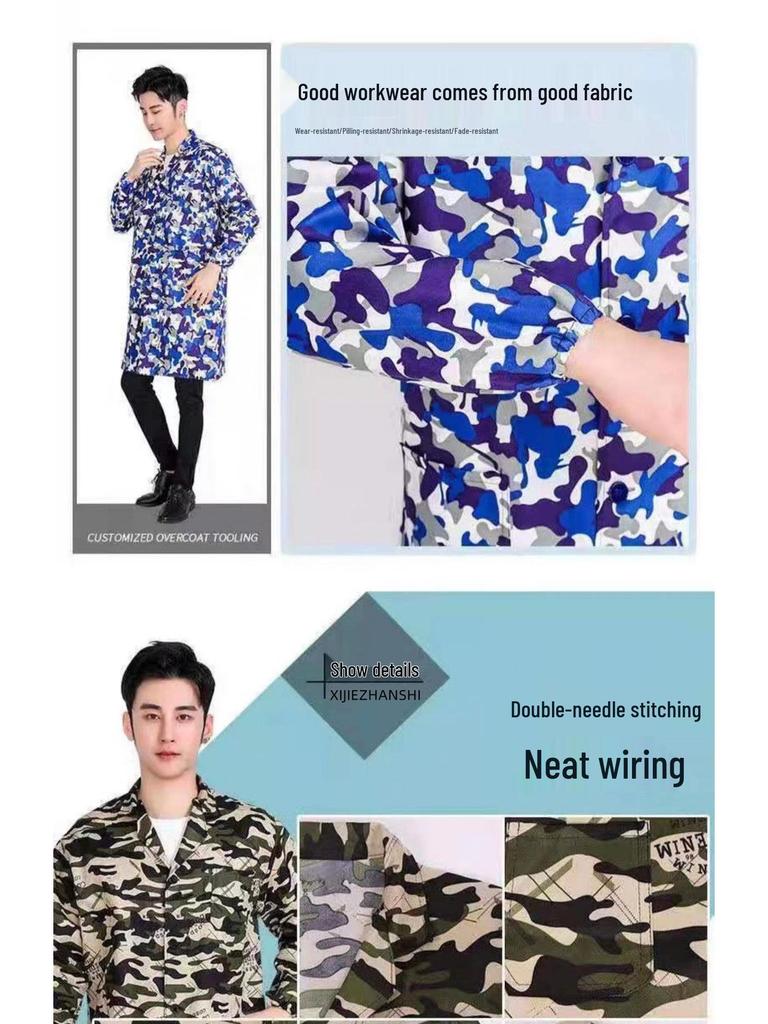 Unisex Dustproof Mechanic's Long Sleeve Work Coat - Wear & Dirt Resistant for Labor Protection