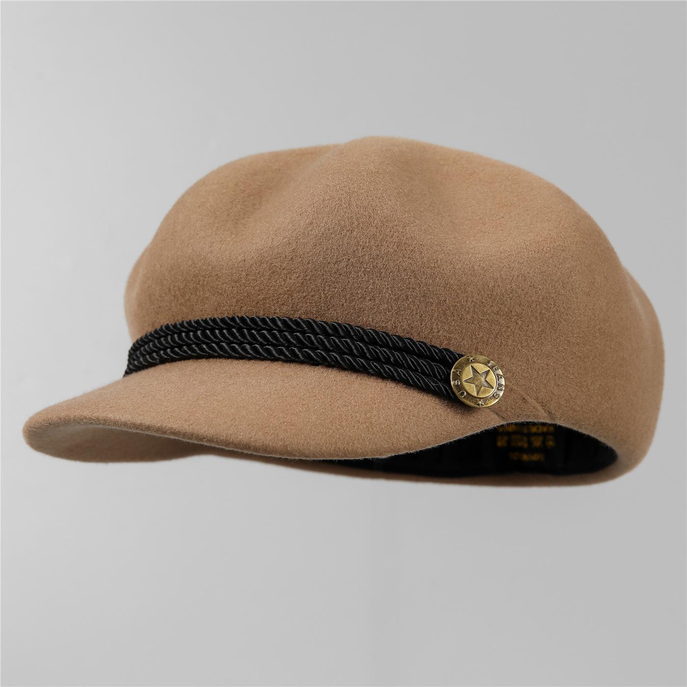 Шерстяной берет женская шляпа иностранная кепка регулируемая универсальная мамина восьмиугольная шляпа Adjustable