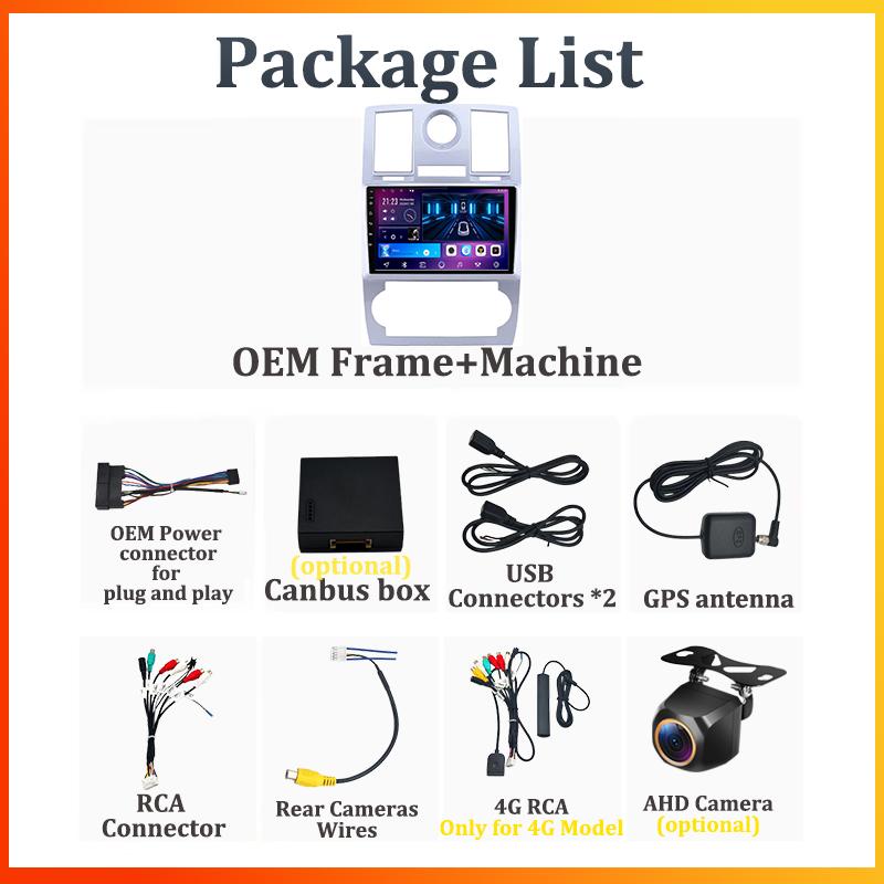 For Chrysler Aspen 300C 2004-2008 Car Radio Player Car Carplay Screen Autoradio Mirror Link Car Intelligent Systems 8 Core DSP