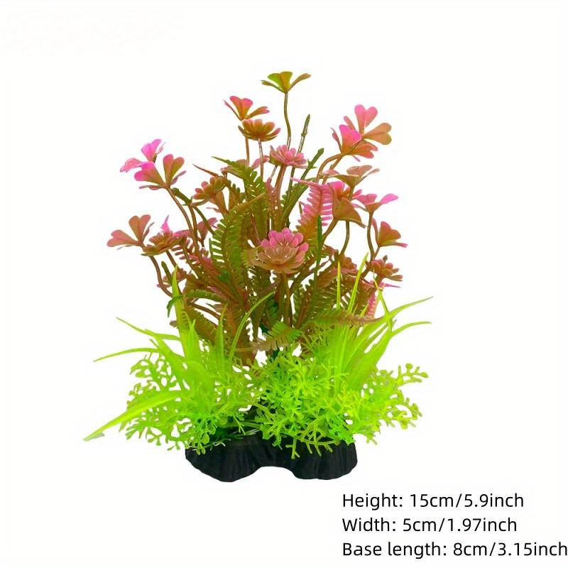 1PC Aquarium Decor Set - Vibrant Green Plastic Plant Ornaments - Fish Tanks, Durable Pvc Material 15cm/5.9inch