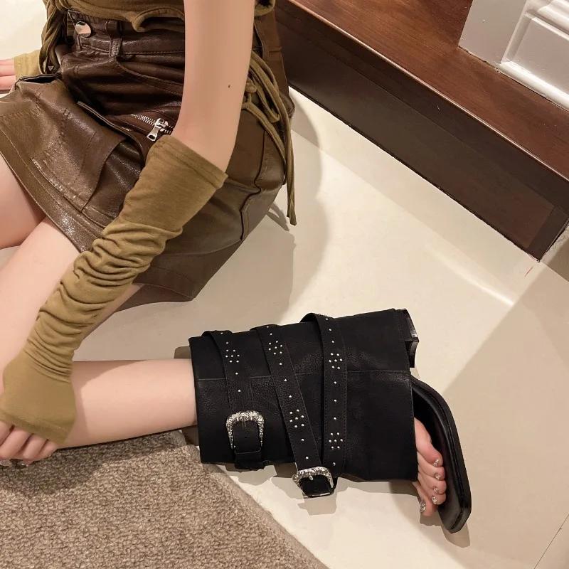 Fashion Women's Fashion Clip Toe Herringbone Cool Boots Summer New Designer Brand Buckle Pants Punk Platform Sandals Pumps Shoes