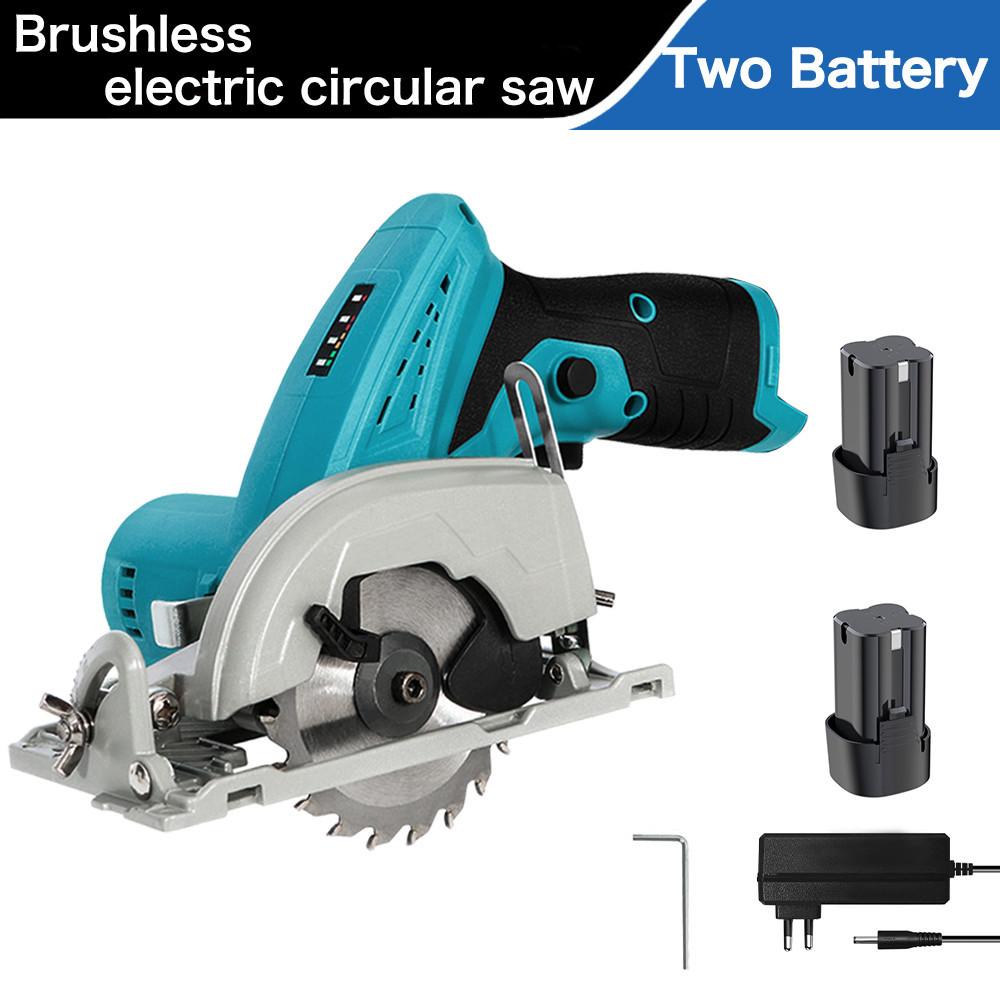1200rpm 3 Inch 27mm Brushless Electric Circular Saw Adjustable Woodworking Power Tool Depth Portable Wood Board Cutting Machine