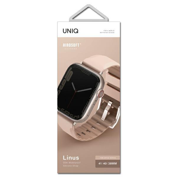 Uniq Linus Strap Apple Watch Series1/2/3/4/5/6/7/8/9/Se/Se2 38/40/41Mm. Airosoft Silicone Pink/Blush Pink