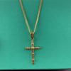 24K Gold Necklace Religious Faith Cross Pendant Necklace for Women & Men Jewelry Gifts