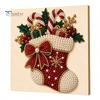 DIY Faux Pearl Art Crafts Christmas Kit, Santa Snowy Cottage Painting Kits for Adults 3D Bead Craft Set Adults, Home Winter Holiday Wall Decor Indoor