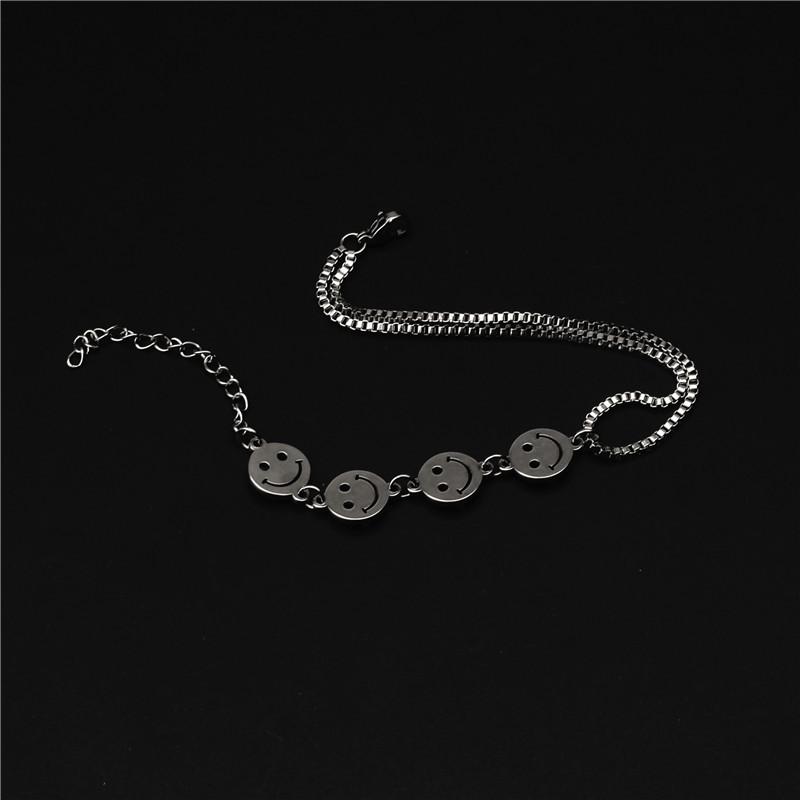 Unisex Harajuku Style Smiley Face Titanium Bracelet - Trendy Korean Design