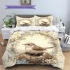 Bird's Nest with Flower Wreath  Pattern Bedding Quilt Set  Home Decoration  Gift (1 * duvet cover + 2 * pillowcase, without core)