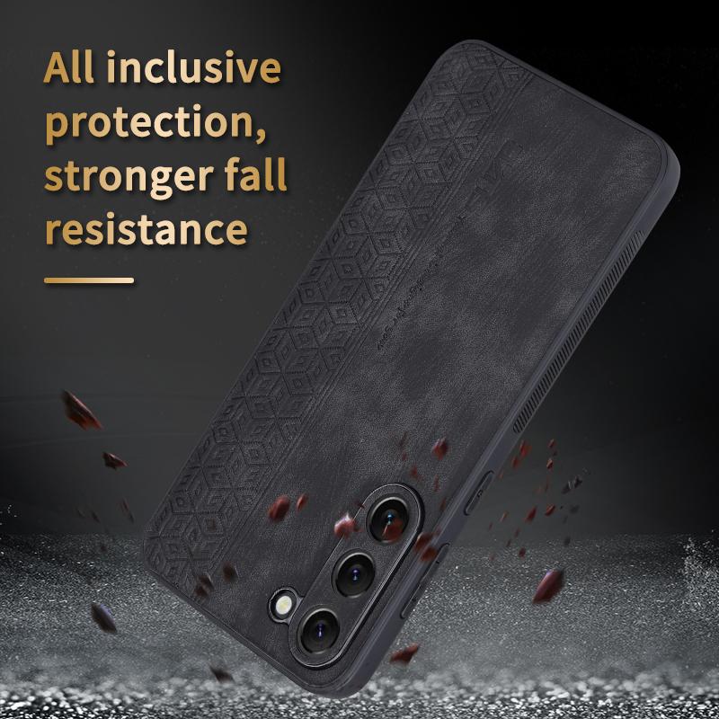 AZNS For Samsung Galaxy S24 Case Imprinted PU Leather+TPU Shock Absorbing Smartphone Shell