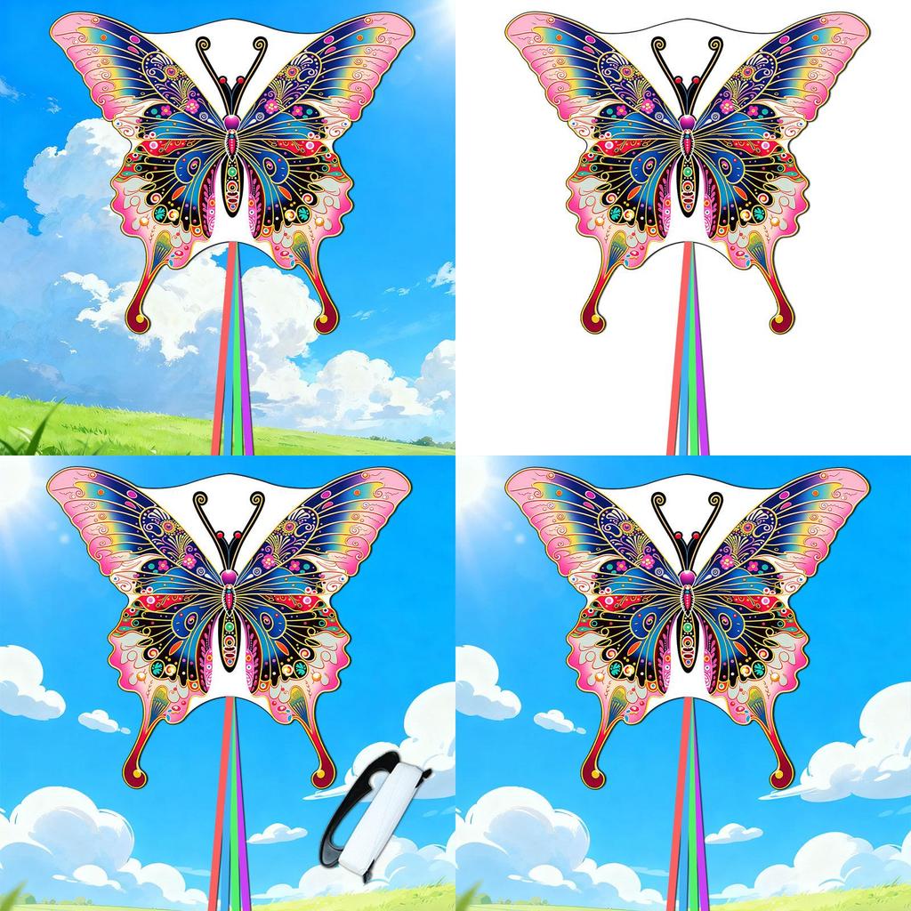 Butterfly Kite With Glass Fiber Frame For Outdoor Flying Kids And Adults