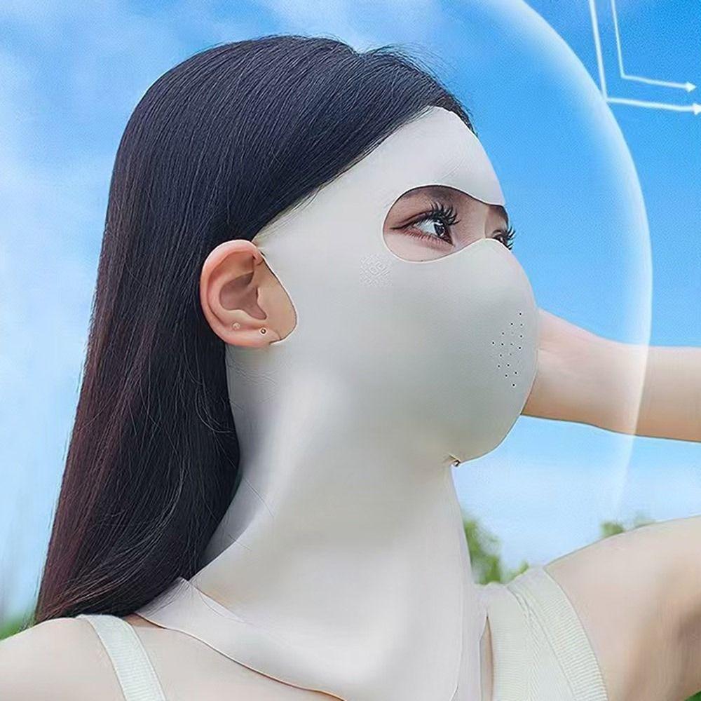 UPF50+ Sun Protection Mask Full Face Sunshade Face Mask Fashion Anti-UV Neck Scarf  Outdoor