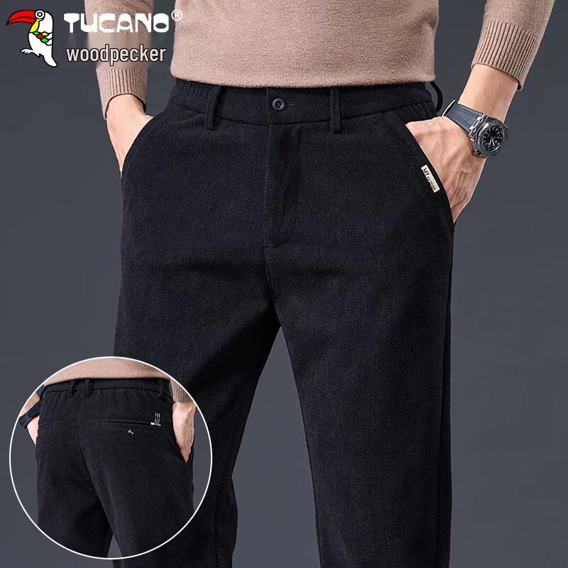 TUCANO Men's Boa Fleece Straight-Leg Casual Business Trousers