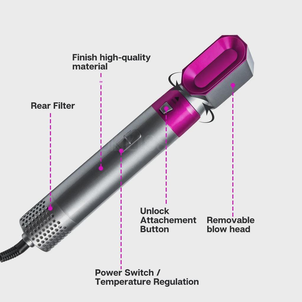 5-in-1 Multifunctional Hot Air Hair Dryer & Curler