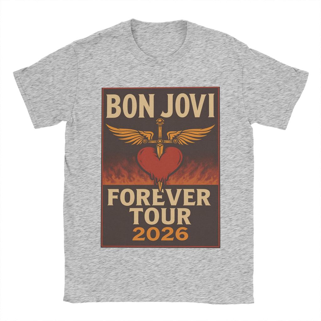 Harajuku T Shirt Summer Bon Jovi Keep The Faith World Tour Cotton Tshirt for Unisex Awesome Wholesale Short Sleeve Tees