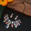 Luxury New Color Geometric Totem Necklace Earrings Set, Bohemian Ladies Premium Jewelry Set